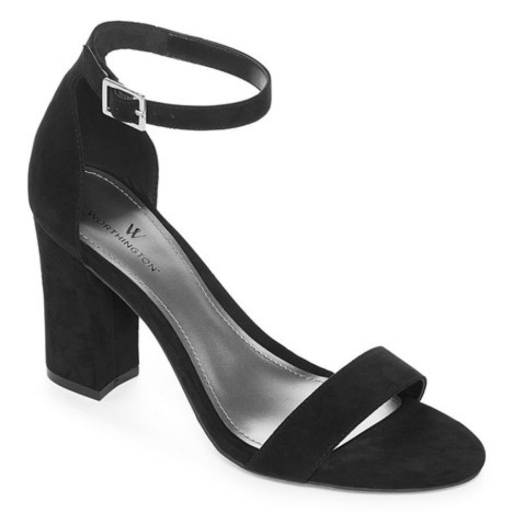 Worthington Womens Beckwith Heeled Sandals Black